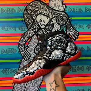 Nike Foamposites snake Sz. 3.5y 5wms